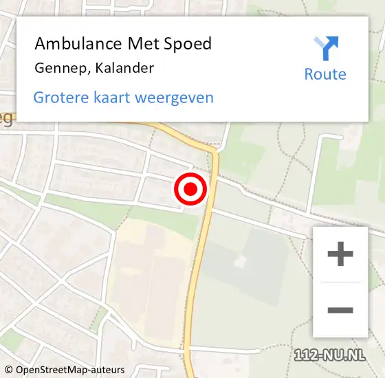 Locatie op kaart van de 112 melding: Ambulance Met Spoed Naar Gennep, Kalander op 27 december 2016 00:41