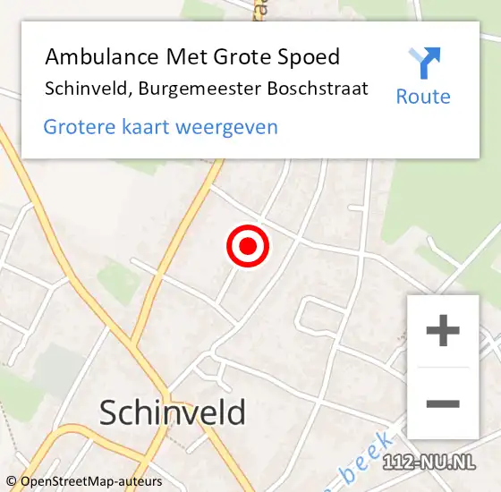 Locatie op kaart van de 112 melding: Ambulance Met Grote Spoed Naar Schinveld, Burgemeester Boschstraat op 5 januari 2014 23:20