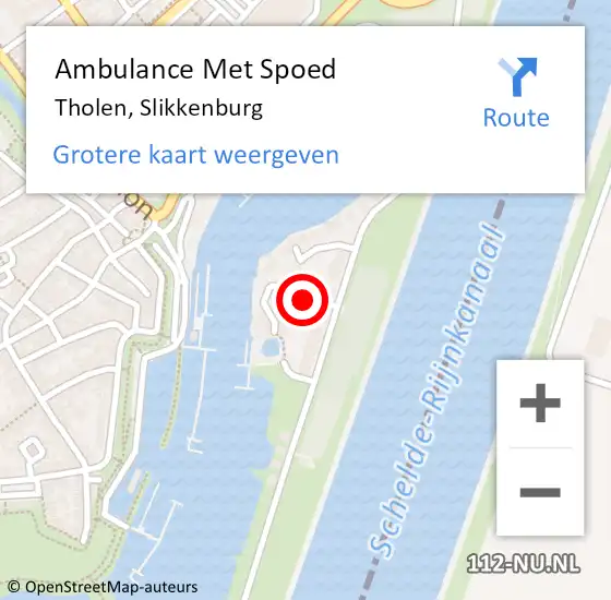 Locatie op kaart van de 112 melding: Ambulance Met Spoed Naar Tholen, Slikkenburg op 27 december 2016 02:21