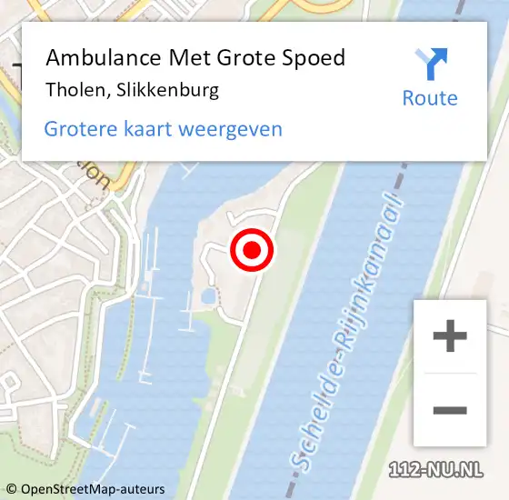 Locatie op kaart van de 112 melding: Ambulance Met Grote Spoed Naar Tholen, Slikkenburg op 27 december 2016 02:23