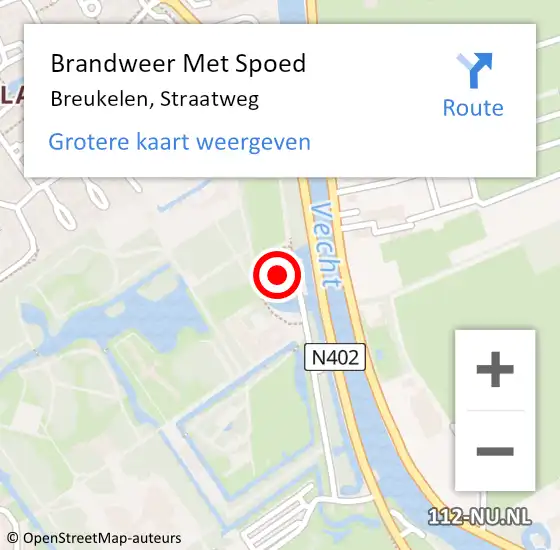 Locatie op kaart van de 112 melding: Brandweer Met Spoed Naar Breukelen, Straatweg op 27 december 2016 02:56