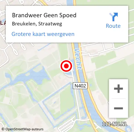 Locatie op kaart van de 112 melding: Brandweer Geen Spoed Naar Breukelen, Straatweg op 27 december 2016 02:59