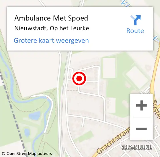 Locatie op kaart van de 112 melding: Ambulance Met Spoed Naar Nieuwstadt, Op het Leurke op 27 december 2016 03:34