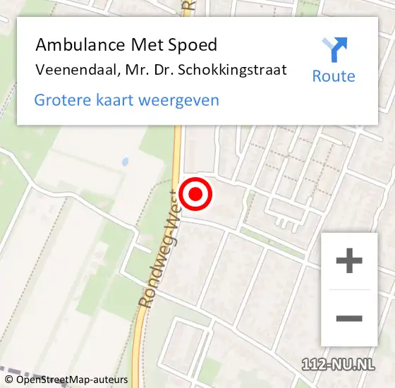 Locatie op kaart van de 112 melding: Ambulance Met Spoed Naar Veenendaal, Mr. Dr. Schokkingstraat op 27 december 2016 03:57