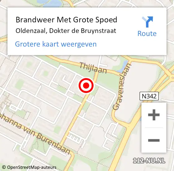 Locatie op kaart van de 112 melding: Brandweer Met Grote Spoed Naar Oldenzaal, Dokter de Bruynstraat op 27 december 2016 04:10