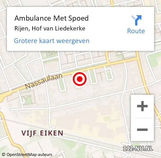 Locatie op kaart van de 112 melding: Ambulance Met Spoed Naar Rijen, Hof van Liedekerke op 27 december 2016 05:31