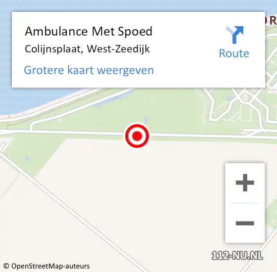 Locatie op kaart van de 112 melding: Ambulance Met Spoed Naar Colijnsplaat, West-Zeedijk op 27 december 2016 06:10