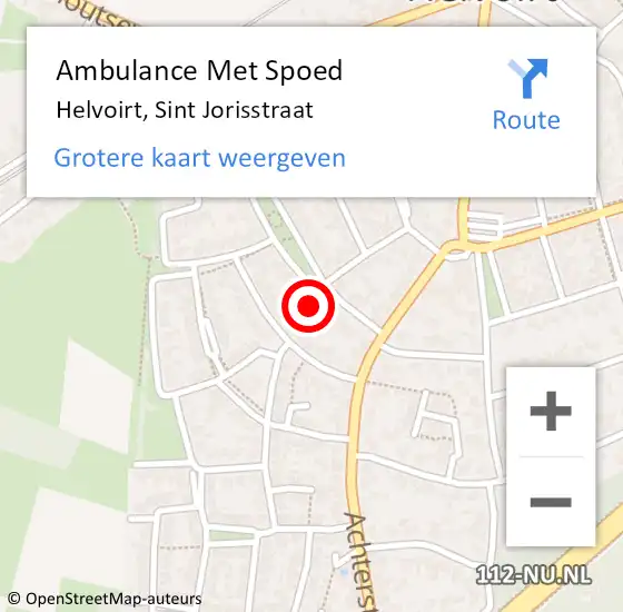 Locatie op kaart van de 112 melding: Ambulance Met Spoed Naar Helvoirt, Sint Jorisstraat op 27 december 2016 06:43