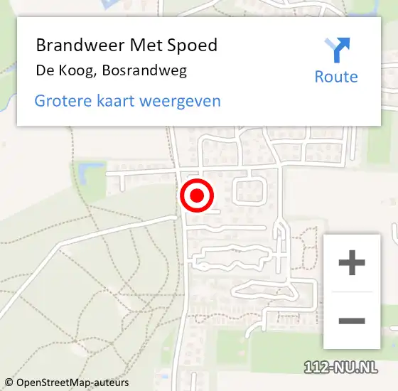 Locatie op kaart van de 112 melding: Brandweer Met Spoed Naar De Koog, Bosrandweg op 27 december 2016 08:58