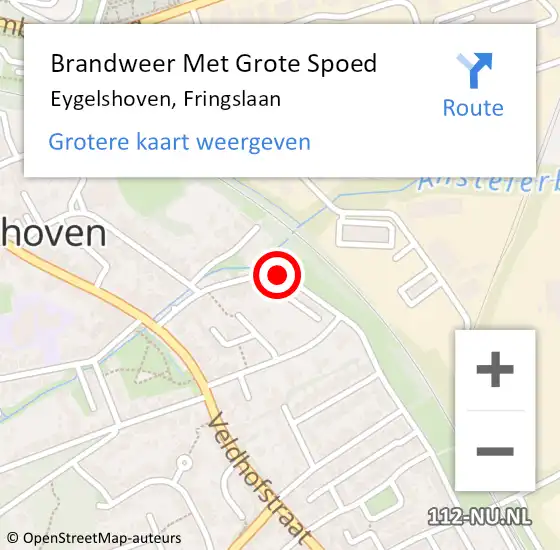 Locatie op kaart van de 112 melding: Brandweer Met Grote Spoed Naar Eygelshoven, Fringslaan op 27 december 2016 09:51