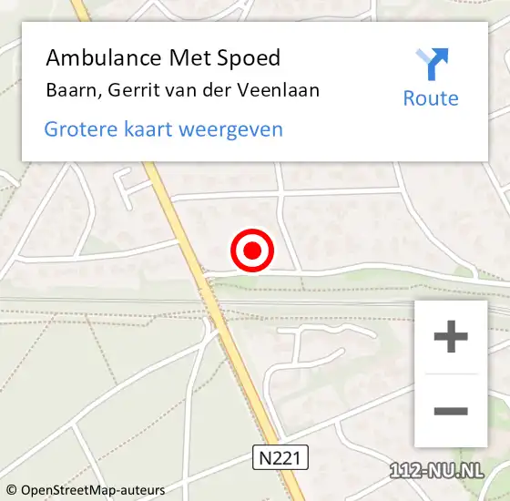 Locatie op kaart van de 112 melding: Ambulance Met Spoed Naar Baarn, Gerrit van der Veenlaan op 27 december 2016 11:32