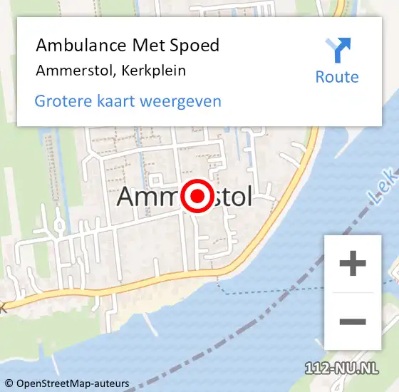 Locatie op kaart van de 112 melding: Ambulance Met Spoed Naar Ammerstol, Kerkplein op 27 december 2016 12:56