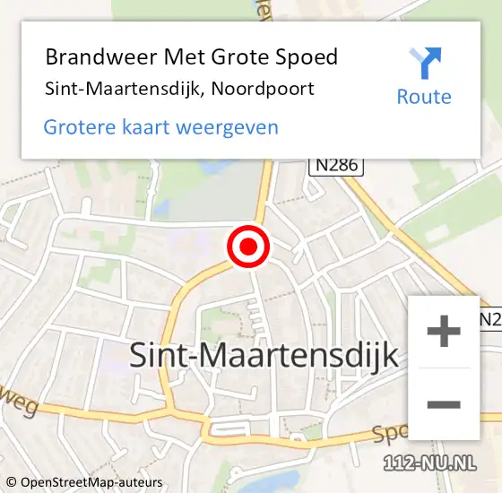 Locatie op kaart van de 112 melding: Brandweer Met Grote Spoed Naar Sint-Maartensdijk, Noordpoort op 27 december 2016 14:21