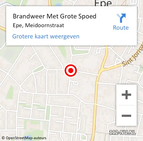 Locatie op kaart van de 112 melding: Brandweer Met Grote Spoed Naar Epe, Meidoornstraat op 27 december 2016 15:38