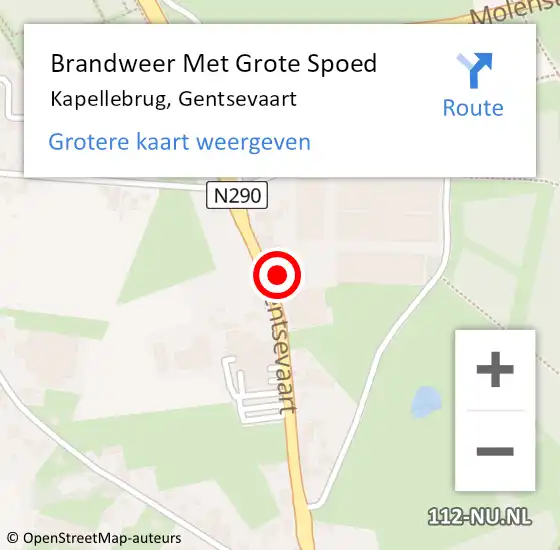 Locatie op kaart van de 112 melding: Brandweer Met Grote Spoed Naar Kapellebrug, Gentsevaart op 27 december 2016 16:49