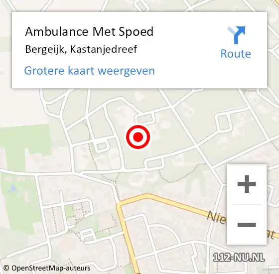 Locatie op kaart van de 112 melding: Ambulance Met Spoed Naar Bergeijk, Kastanjedreef op 27 december 2016 17:11