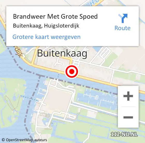 Locatie op kaart van de 112 melding: Brandweer Met Grote Spoed Naar Buitenkaag, Huigsloterdijk op 6 januari 2014 02:29