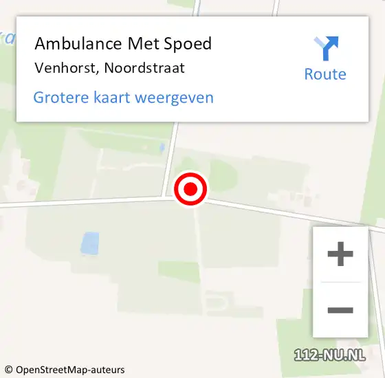 Locatie op kaart van de 112 melding: Ambulance Met Spoed Naar Venhorst, Noordstraat op 27 december 2016 21:58