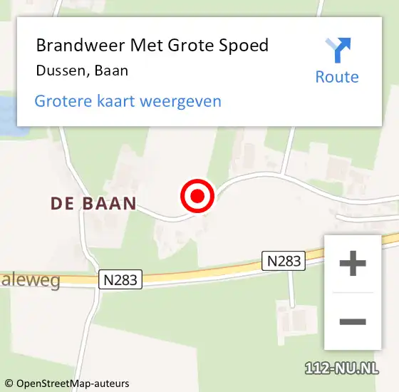 Locatie op kaart van de 112 melding: Brandweer Met Grote Spoed Naar Dussen, Baan op 27 december 2016 23:09