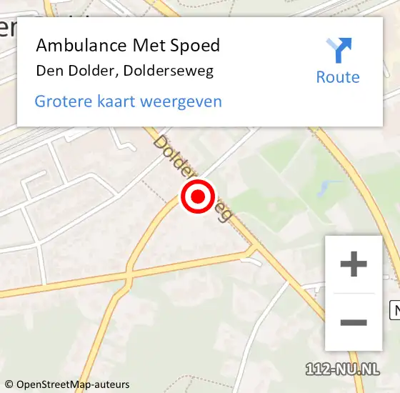 Locatie op kaart van de 112 melding: Ambulance Met Spoed Naar Den Dolder, Dolderseweg op 27 december 2016 23:12