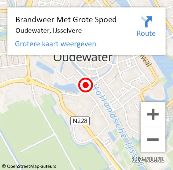 Locatie op kaart van de 112 melding: Brandweer Met Grote Spoed Naar Oudewater, IJsselvere op 28 december 2016 06:36