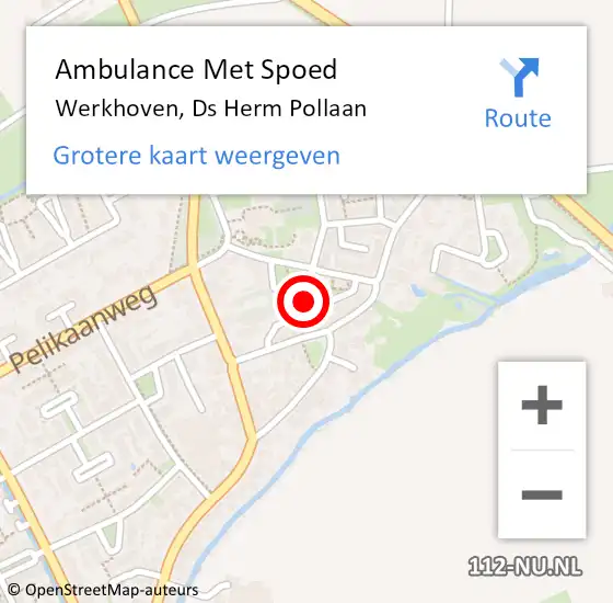 Locatie op kaart van de 112 melding: Ambulance Met Spoed Naar Werkhoven, Ds Herm Pollaan op 28 december 2016 06:48