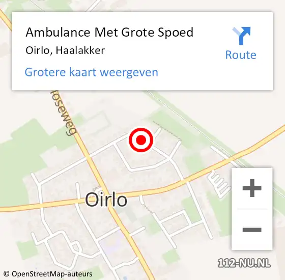 Locatie op kaart van de 112 melding: Ambulance Met Grote Spoed Naar Oirlo, Haalakker op 6 januari 2014 05:11