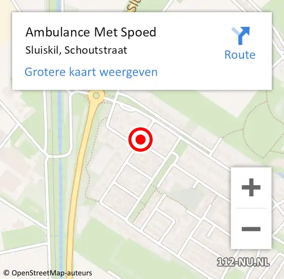 Locatie op kaart van de 112 melding: Ambulance Met Spoed Naar Sluiskil, Schoutstraat op 28 december 2016 08:28