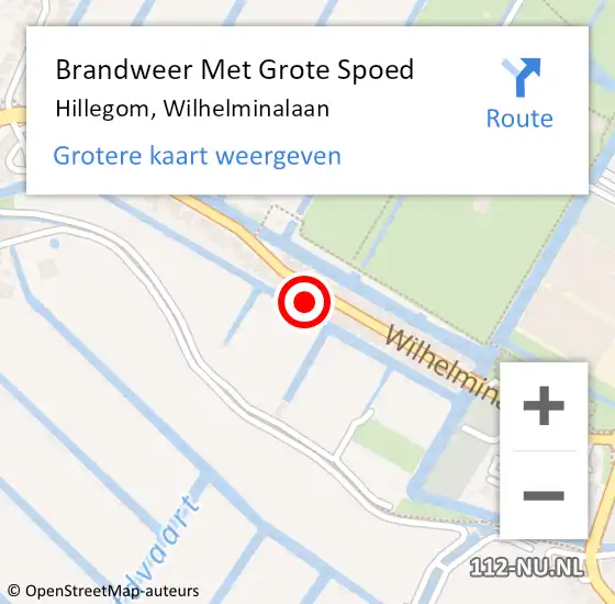 Locatie op kaart van de 112 melding: Brandweer Met Grote Spoed Naar Hillegom, Wilhelminalaan op 28 december 2016 09:43