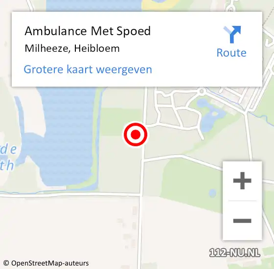 Locatie op kaart van de 112 melding: Ambulance Met Spoed Naar Milheeze, Heibloem op 28 december 2016 10:13