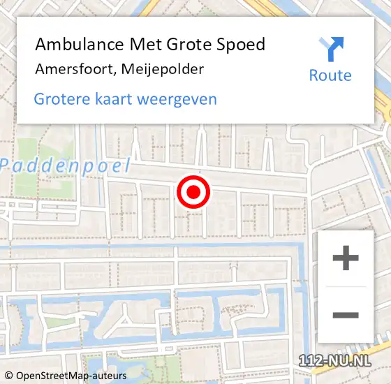 Locatie op kaart van de 112 melding: Ambulance Met Grote Spoed Naar Amersfoort, Meijepolder op 28 december 2016 10:27