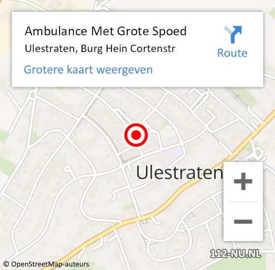 Locatie op kaart van de 112 melding: Ambulance Met Grote Spoed Naar Ulestraten, Burg Hein Cortenstr op 6 januari 2014 06:28