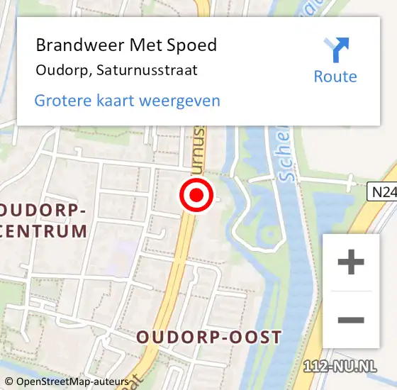 Locatie op kaart van de 112 melding: Brandweer Met Spoed Naar Oudorp, Saturnusstraat op 28 december 2016 10:50