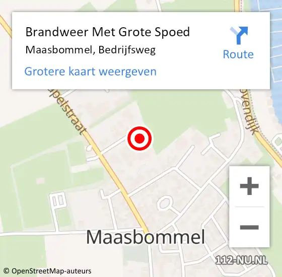 Locatie op kaart van de 112 melding: Brandweer Met Grote Spoed Naar Maasbommel, Bedrijfsweg op 28 december 2016 11:01