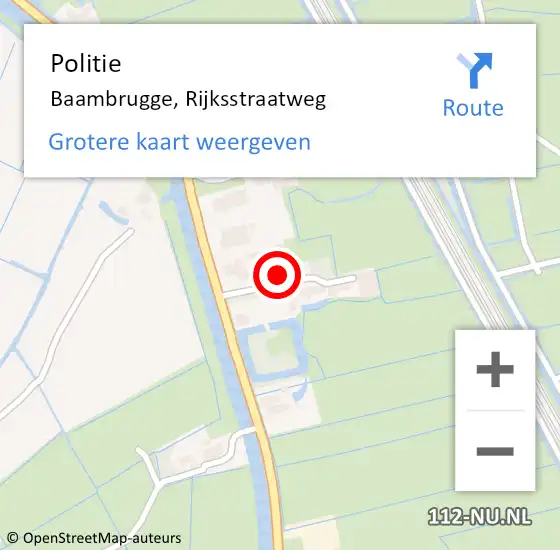 Locatie op kaart van de 112 melding: Politie Baambrugge, Rijksstraatweg op 28 december 2016 11:34