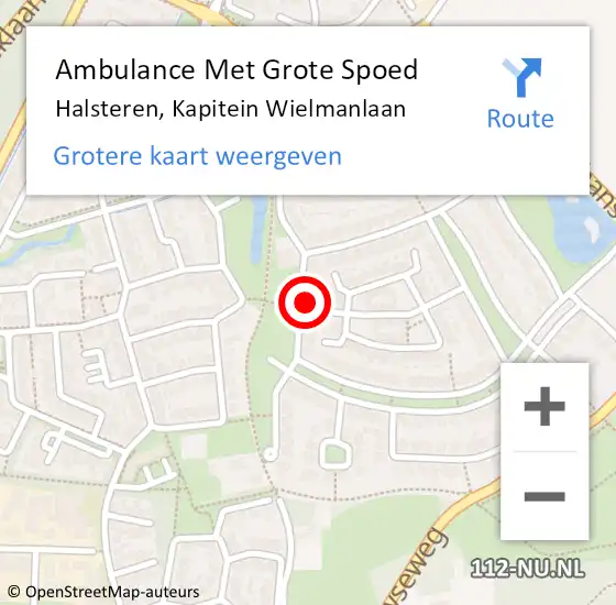 Locatie op kaart van de 112 melding: Ambulance Met Grote Spoed Naar Halsteren, Kapitein Wielmanlaan op 28 december 2016 11:34