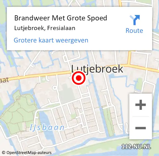 Locatie op kaart van de 112 melding: Brandweer Met Grote Spoed Naar Lutjebroek, Fresialaan op 28 december 2016 11:38