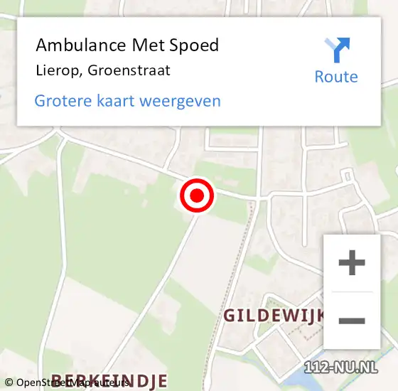 Locatie op kaart van de 112 melding: Ambulance Met Spoed Naar Lierop, Groenstraat op 28 december 2016 12:07