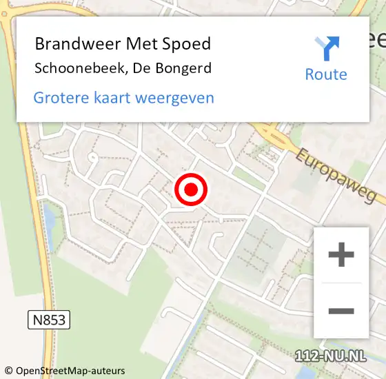 Locatie op kaart van de 112 melding: Brandweer Met Spoed Naar Schoonebeek, De Bongerd op 28 december 2016 14:38