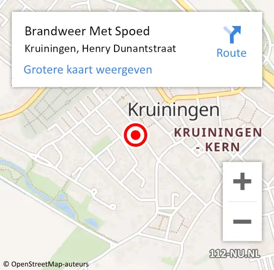 Locatie op kaart van de 112 melding: Brandweer Met Spoed Naar Kruiningen, Henry Dunantstraat op 28 december 2016 17:07