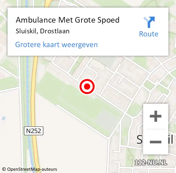 Locatie op kaart van de 112 melding: Ambulance Met Grote Spoed Naar Sluiskil, Drostlaan op 28 december 2016 18:18