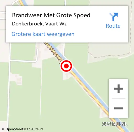 Locatie op kaart van de 112 melding: Brandweer Met Grote Spoed Naar Donkerbroek, Vaart Wz op 28 december 2016 19:16