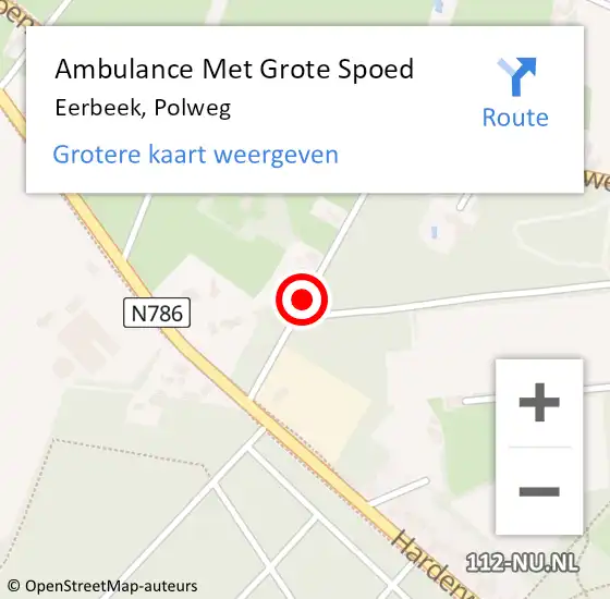Locatie op kaart van de 112 melding: Ambulance Met Grote Spoed Naar Eerbeek, Polweg op 28 december 2016 20:15