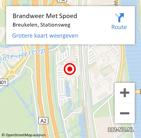 Locatie op kaart van de 112 melding: Brandweer Met Spoed Naar Breukelen, Stationsweg op 28 december 2016 21:06