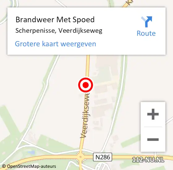 Locatie op kaart van de 112 melding: Brandweer Met Spoed Naar Scherpenisse, Veerdijkseweg op 28 december 2016 21:21