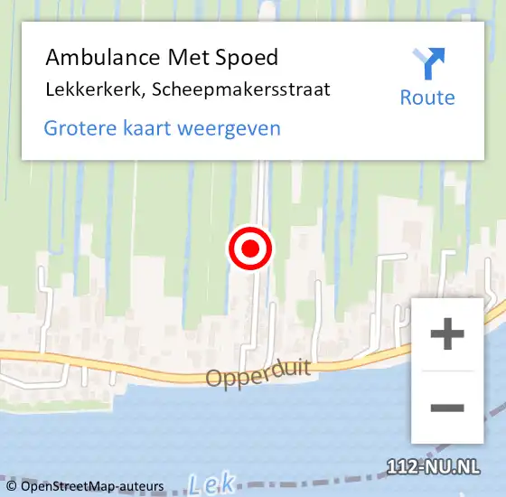 Locatie op kaart van de 112 melding: Ambulance Met Spoed Naar Lekkerkerk, Scheepmakersstraat op 28 december 2016 21:39