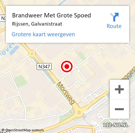 Locatie op kaart van de 112 melding: Brandweer Met Grote Spoed Naar Rijssen, Galvanistraat op 28 december 2016 23:55