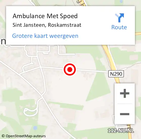 Locatie op kaart van de 112 melding: Ambulance Met Spoed Naar Sint Jansteen, Roskamstraat op 29 december 2016 03:38