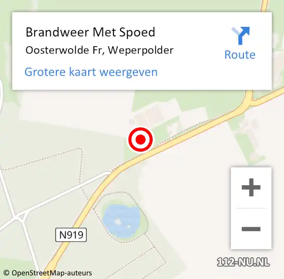 Locatie op kaart van de 112 melding: Brandweer Met Spoed Naar Oosterwolde Fr, Weperpolder op 29 december 2016 06:32