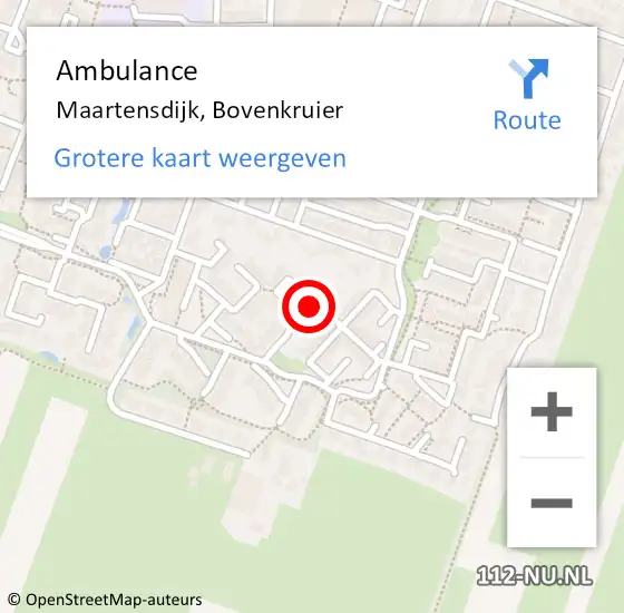 Locatie op kaart van de 112 melding: Ambulance Maartensdijk, Bovenkruier op 29 december 2016 07:32